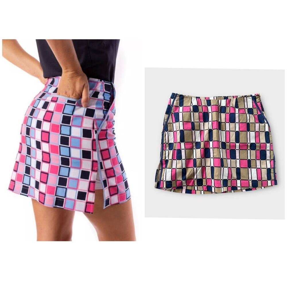 NEW Golfini block print performance skort, size 4